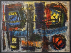 Expressionist Abstract #4, multi colored, Philadelphia artist, signed