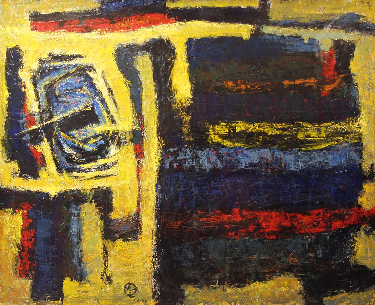 Abstract Painting di Morris Lewis Blackman - Espressionista astratto #5, multicolore, artista di Philadelphia, firmato