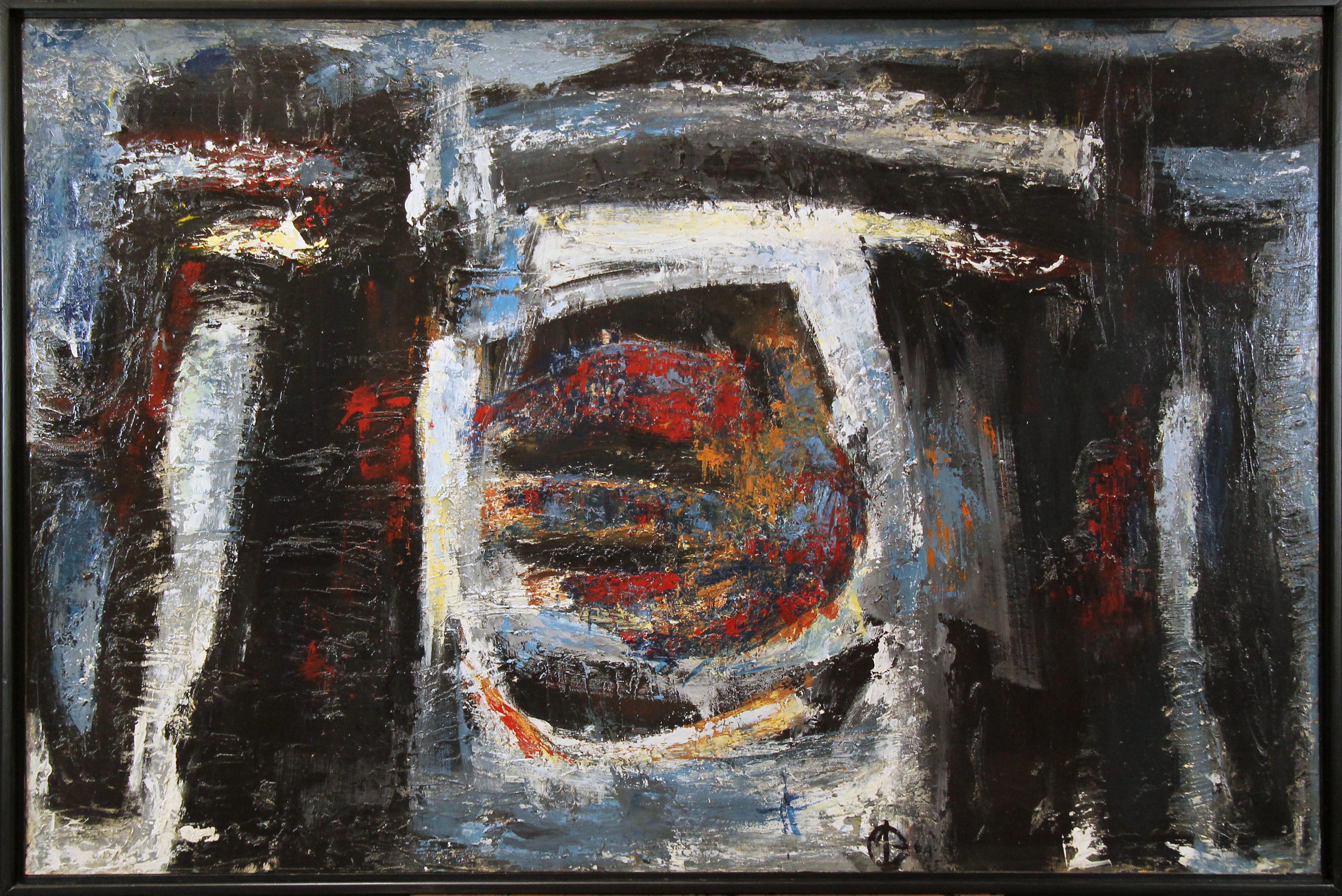 Espressionista astratto #6, multicolore, artista di Philadelphia, firmato - Painting di Morris Lewis Blackman