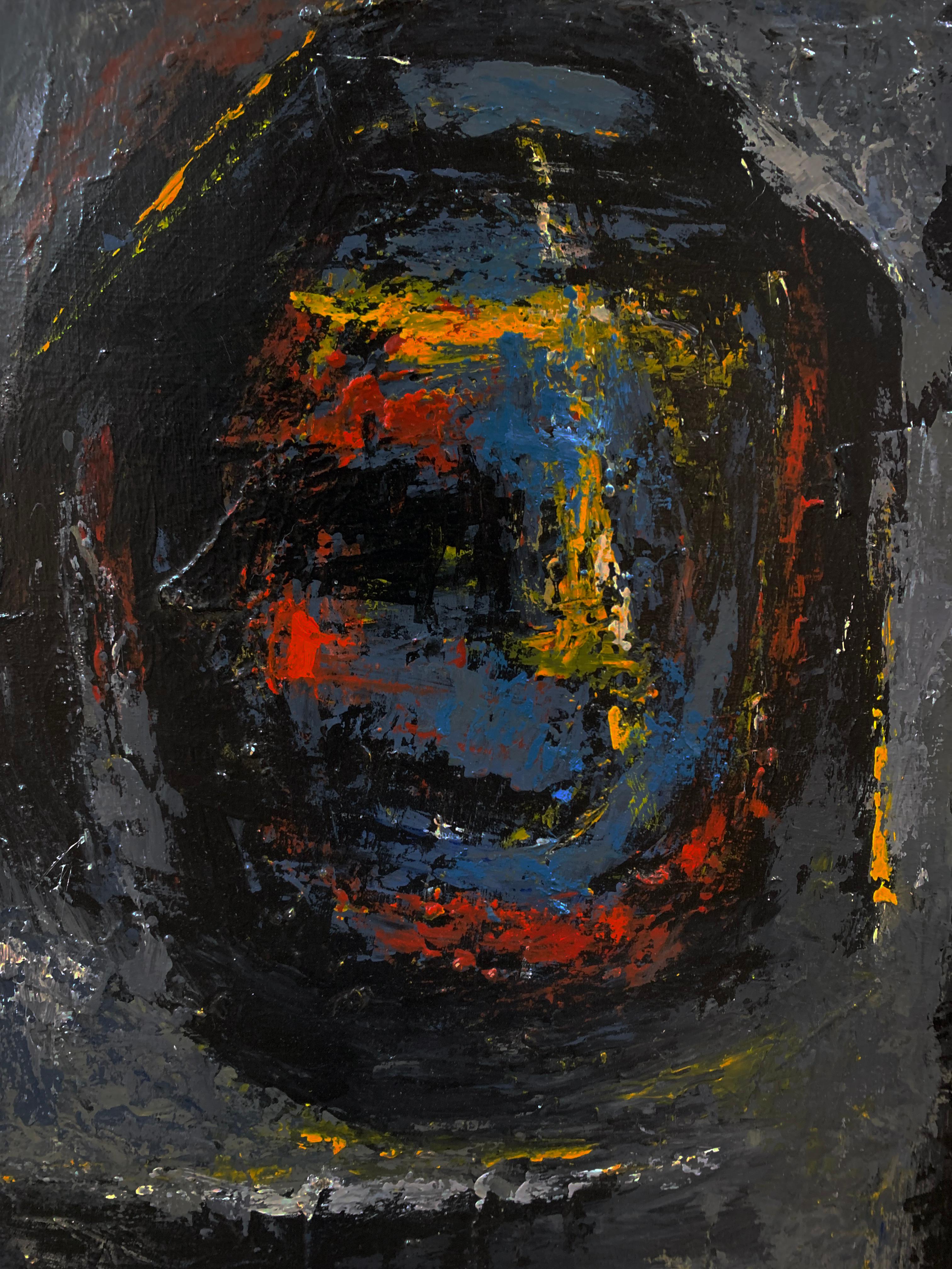 Expressionniste Abstract #7, multicolore, artiste de Philadelphie, signé et encadré - Painting de Morris Lewis Blackman