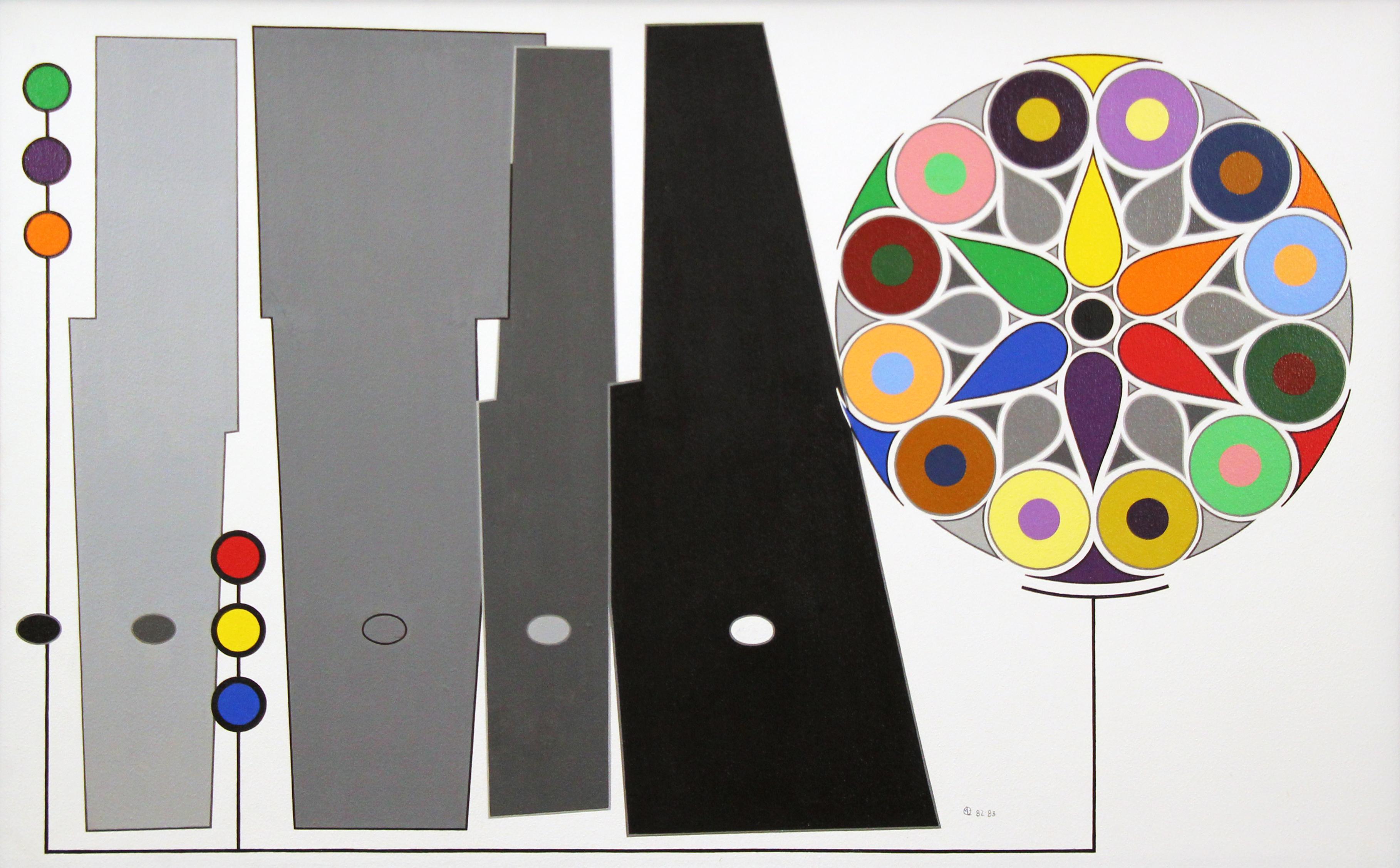 Morris Lewis Blackman Abstract Painting – Geometrisch Abstrakt #2, mehrfarbig, Künstler aus Philadelphia