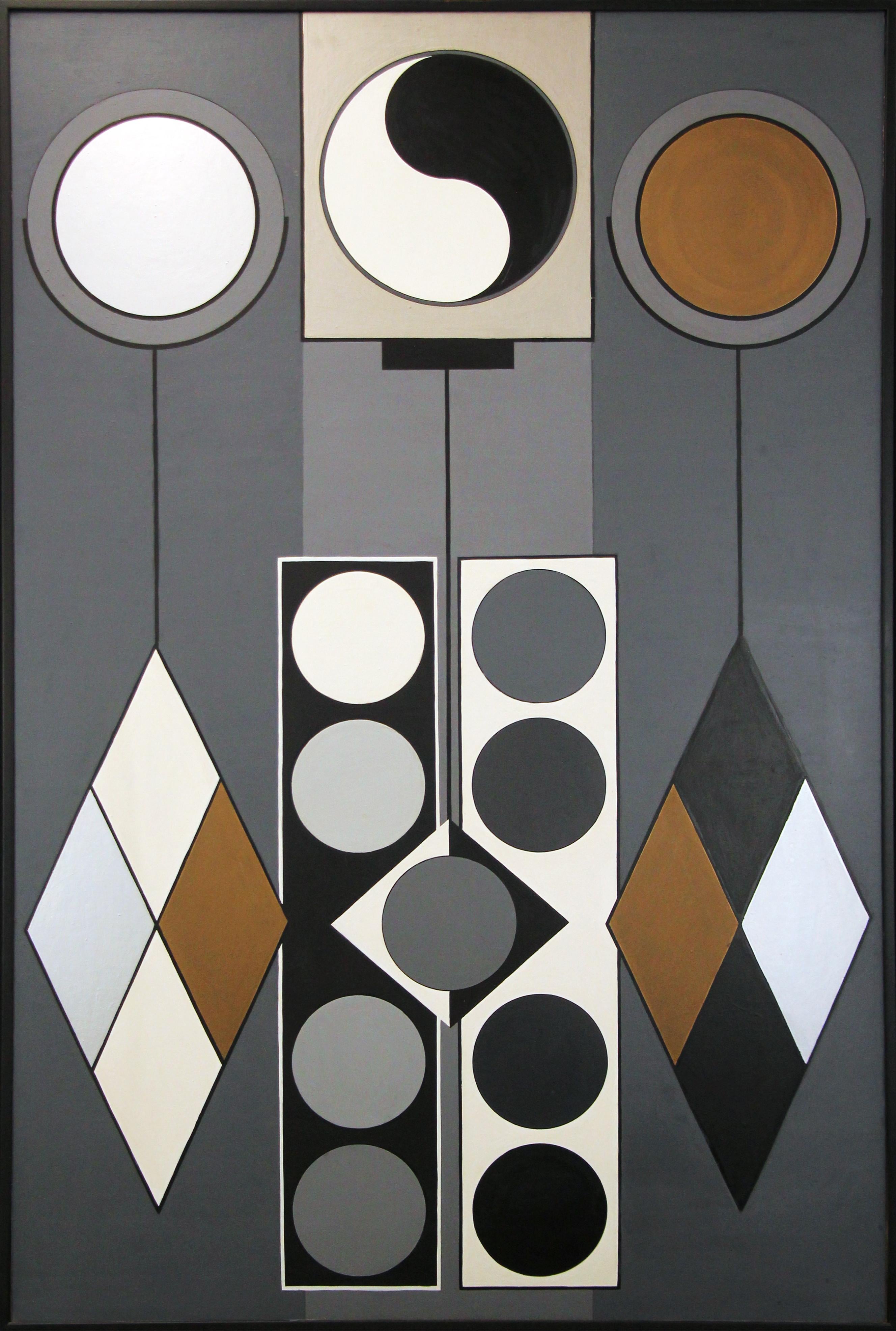Astratto geometrico #3, multicolore, artista di Philadelphia - Painting di Morris Lewis Blackman