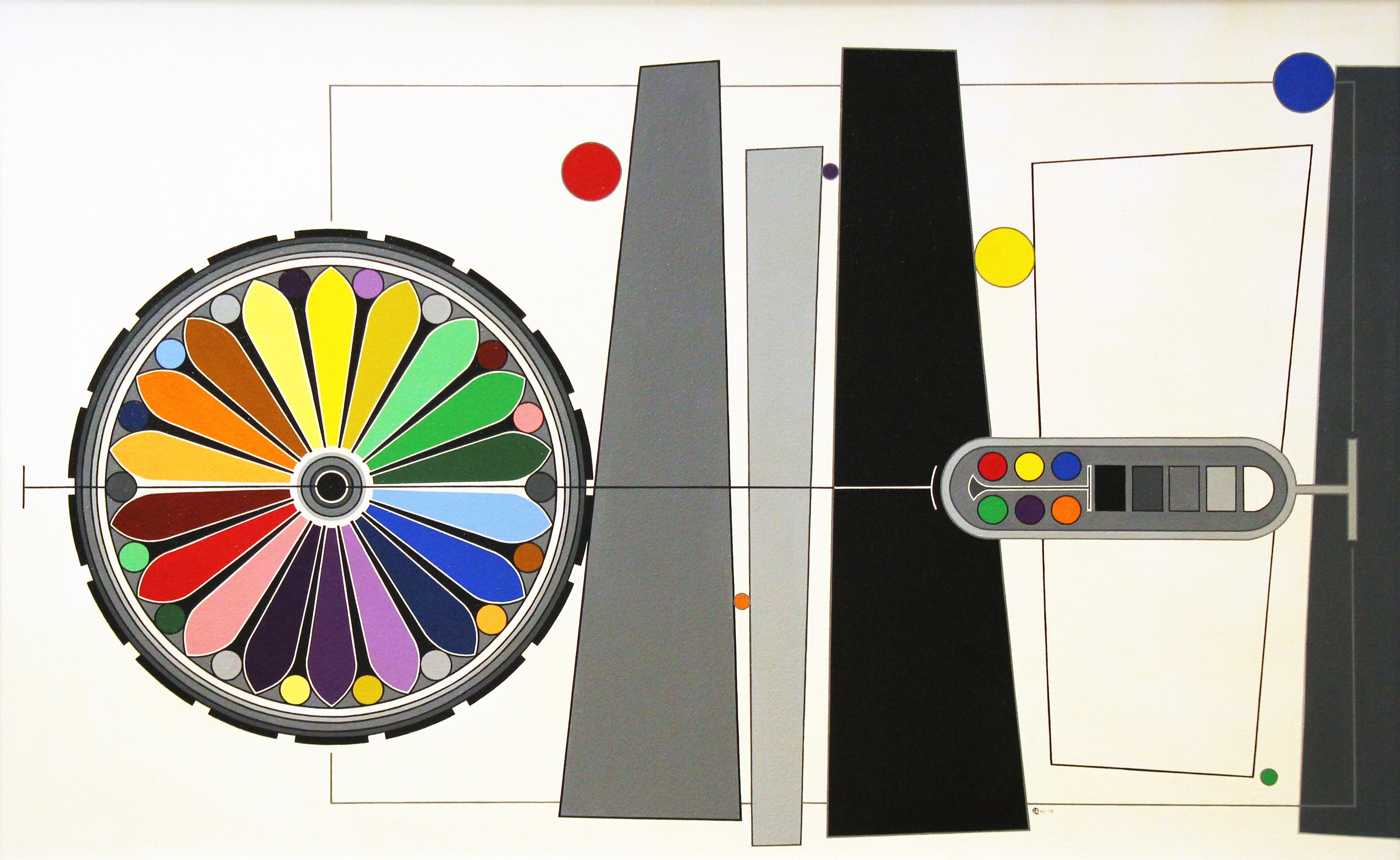 Abstract Painting di Morris Lewis Blackman - Astratto geometrico #6, multicolore, artista di Philadelphia