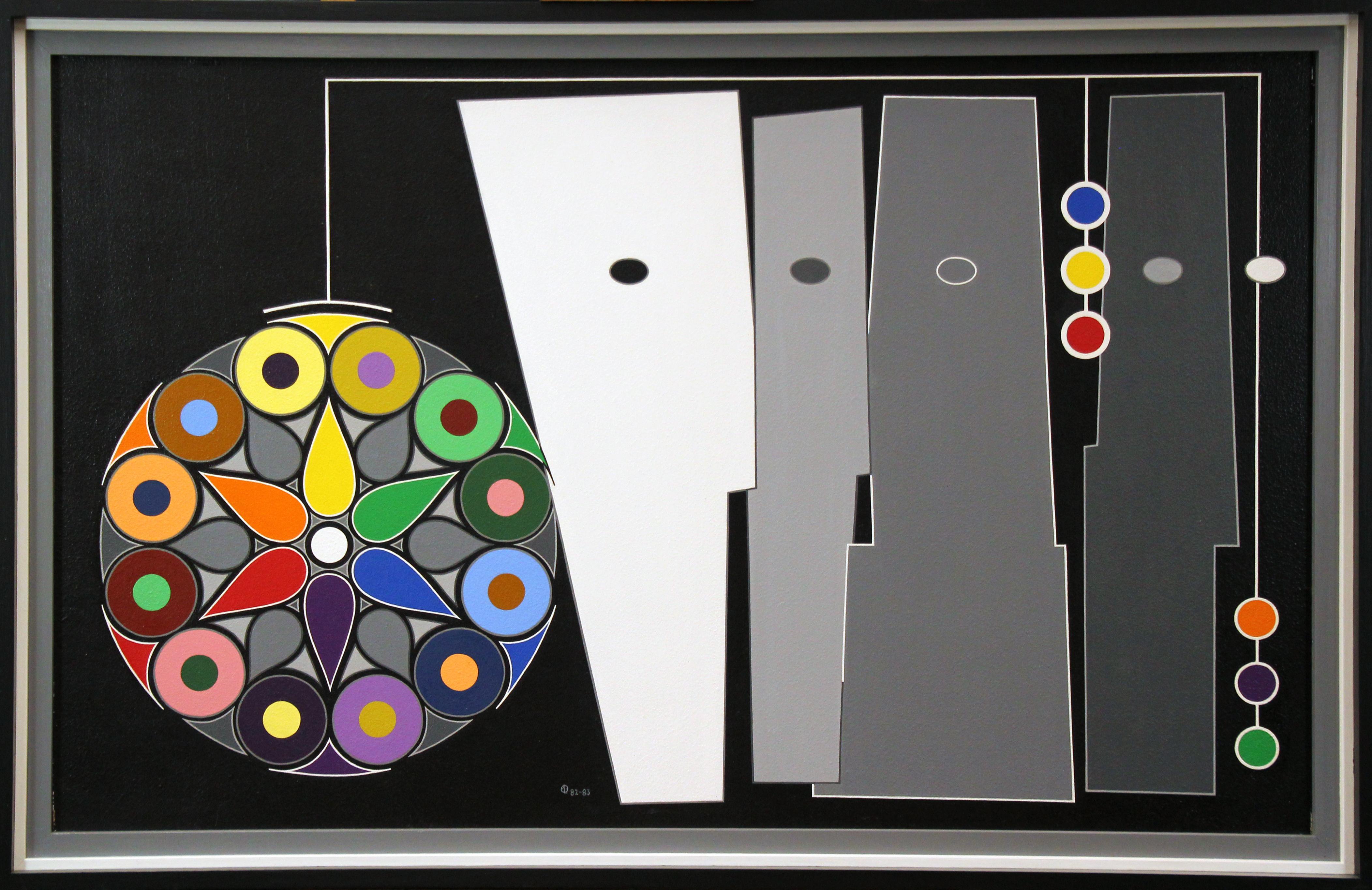 Astratto geometrico #7, multicolore, artista di Philadelphia - Painting di Morris Lewis Blackman