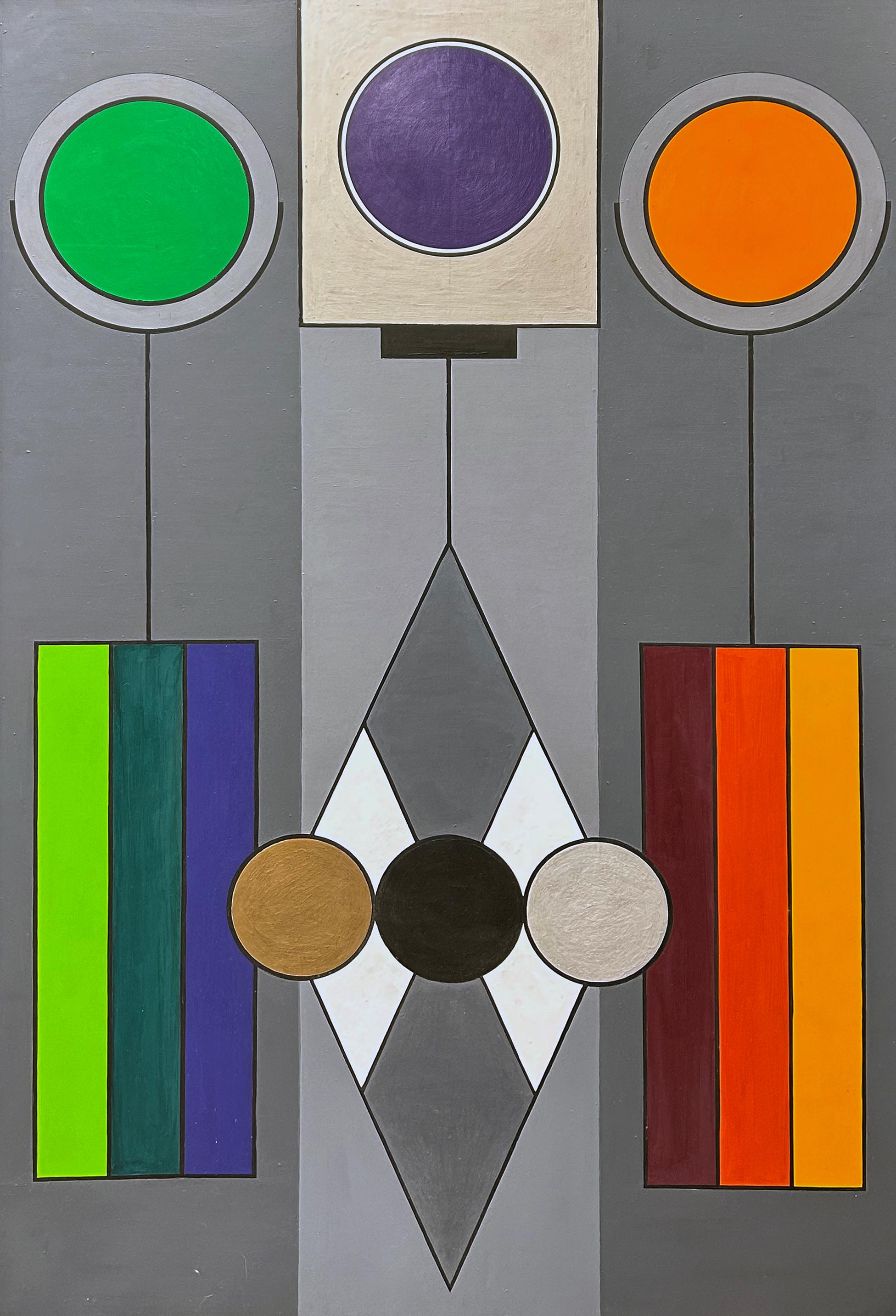 Morris Lewis Blackman Abstract Painting - Geometric Abstract #8, multi colored, Philadelphia artist