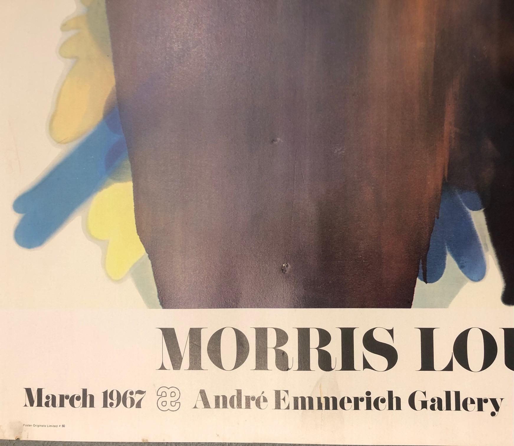 Abstraktes Vintage-Ausstellungsplakat Morris Louis Andre Emmerich Galerie 1967, Vintage 2