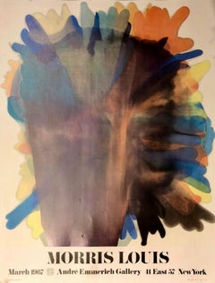 Abstraktes Vintage-Ausstellungsplakat Morris Louis Andre Emmerich Galerie 1967, Vintage