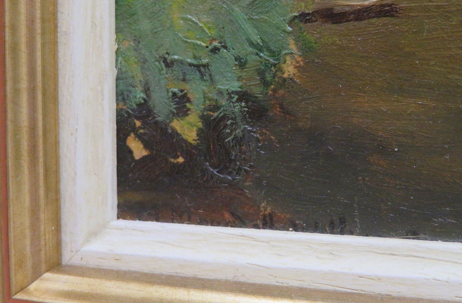 Schönes englisches signiertes Ölgemälde c.1950 River Mole Devon England (Impressionismus), Painting, von Morris Meredith Williams 