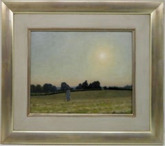 Original Superb MID 20thC Impressionistisches walisisches Ölgemälde FIGURE AT SUNSET, Original