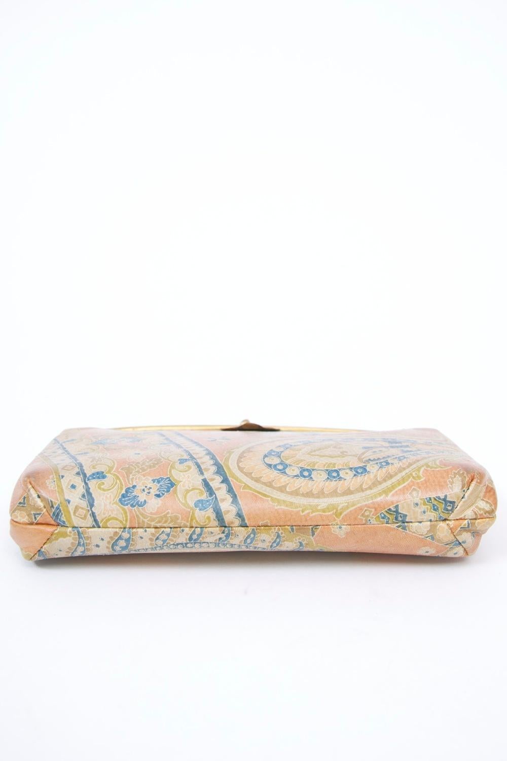 Morris Moskowitz Paisley Leather Clutch In Good Condition In Alford, MA