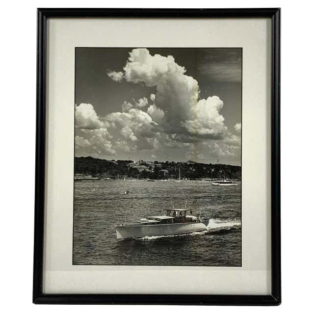 Morris Rosenfeld Black and White Photograph of a Marconi-Rigged Sloop ...