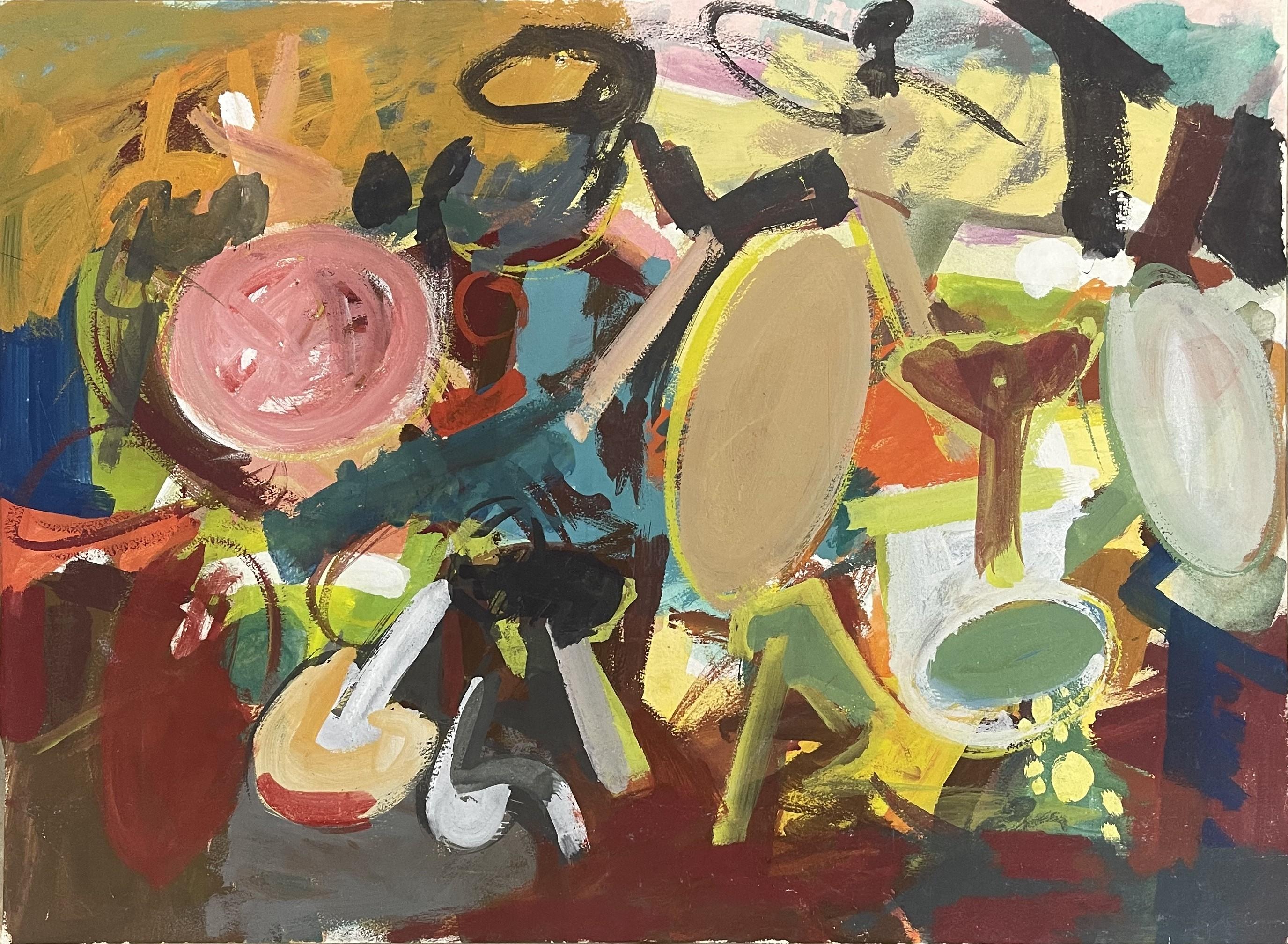 Morris Shulman Abstract Painting – Anemone Pool-Abstraktion