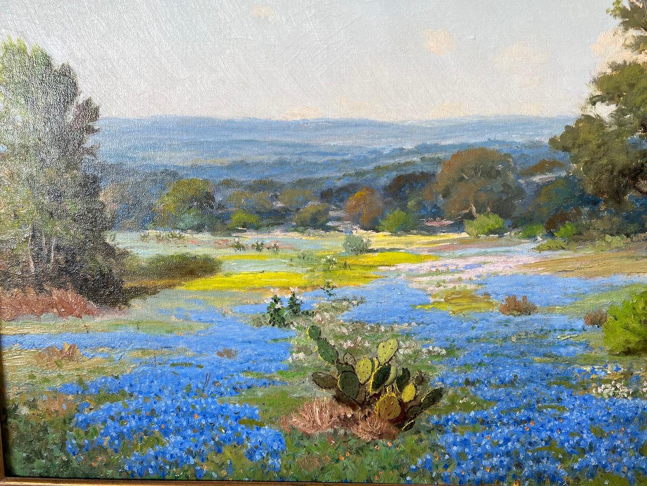 Blaubonnets unter texanischer Sonne (Sonstige Kunststile), Painting, von Morris Walton Leader
