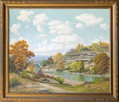 "Bluff on the Creek" Paesaggio autunnale roccioso del Texas