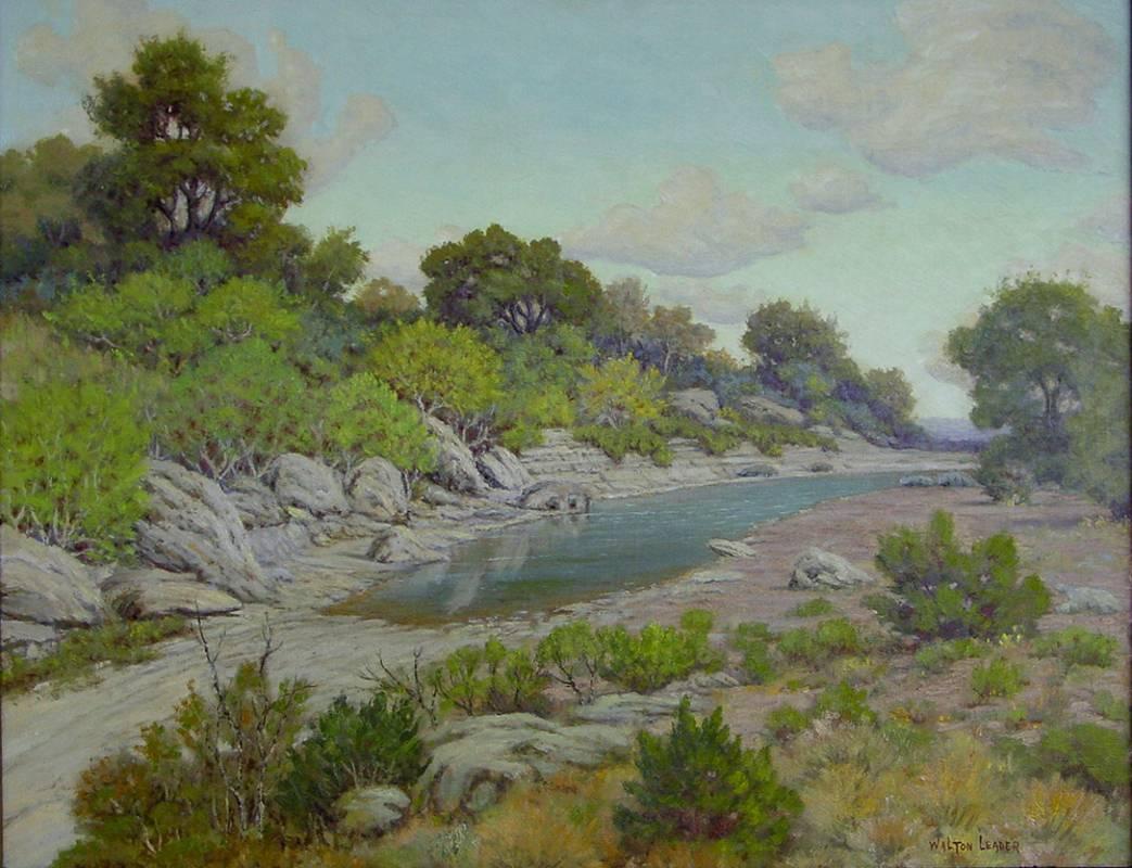 Morris Walton Leader Landscape Painting - "Onion Creek" Austin Texas