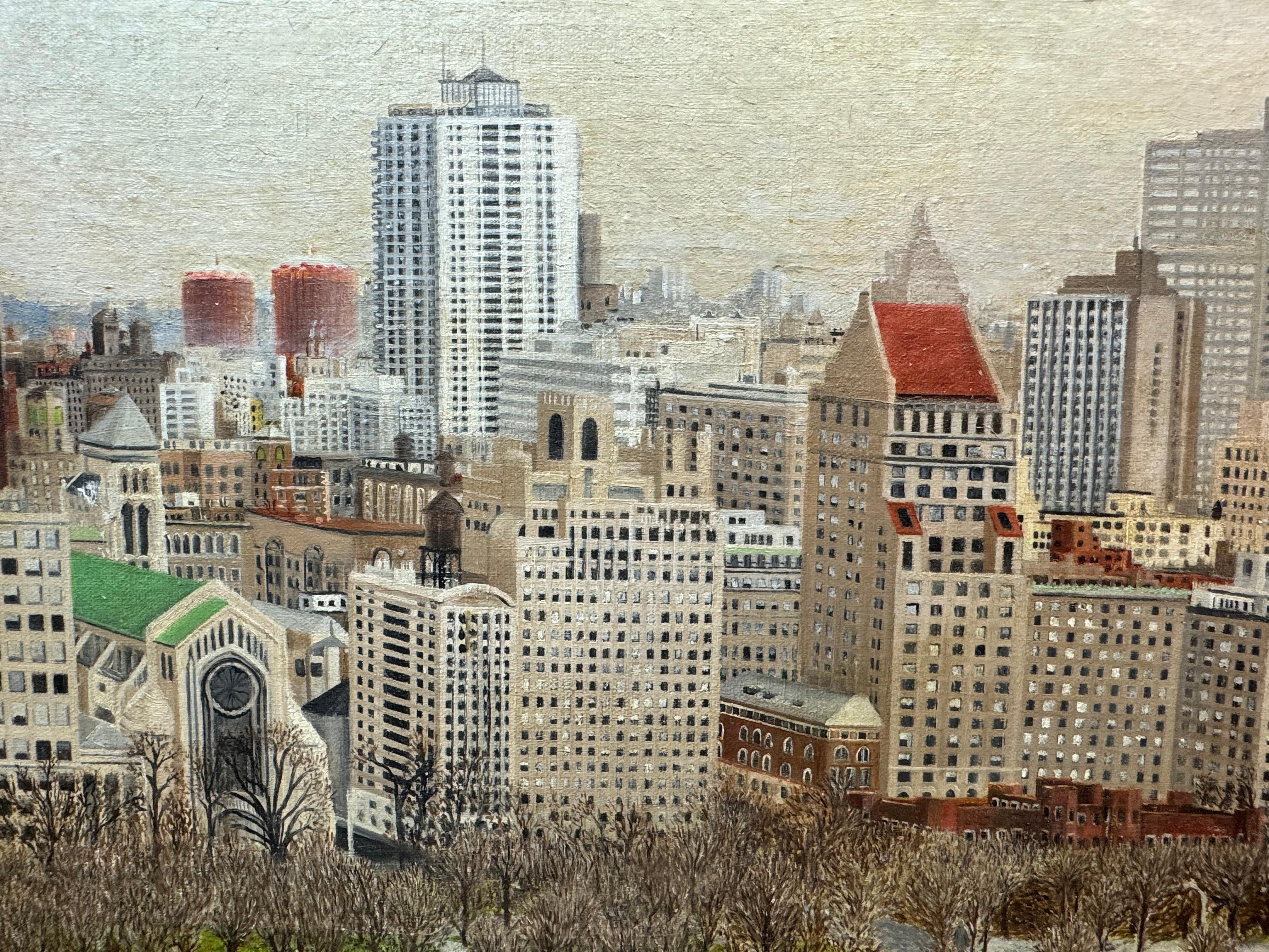 New York City South Central Park original painting by Morrison circa 1970 For Sale 4