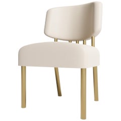 MORRO DINING CHAIR - Modern Dining Chair in Lealpell Leather with Bronze Legs