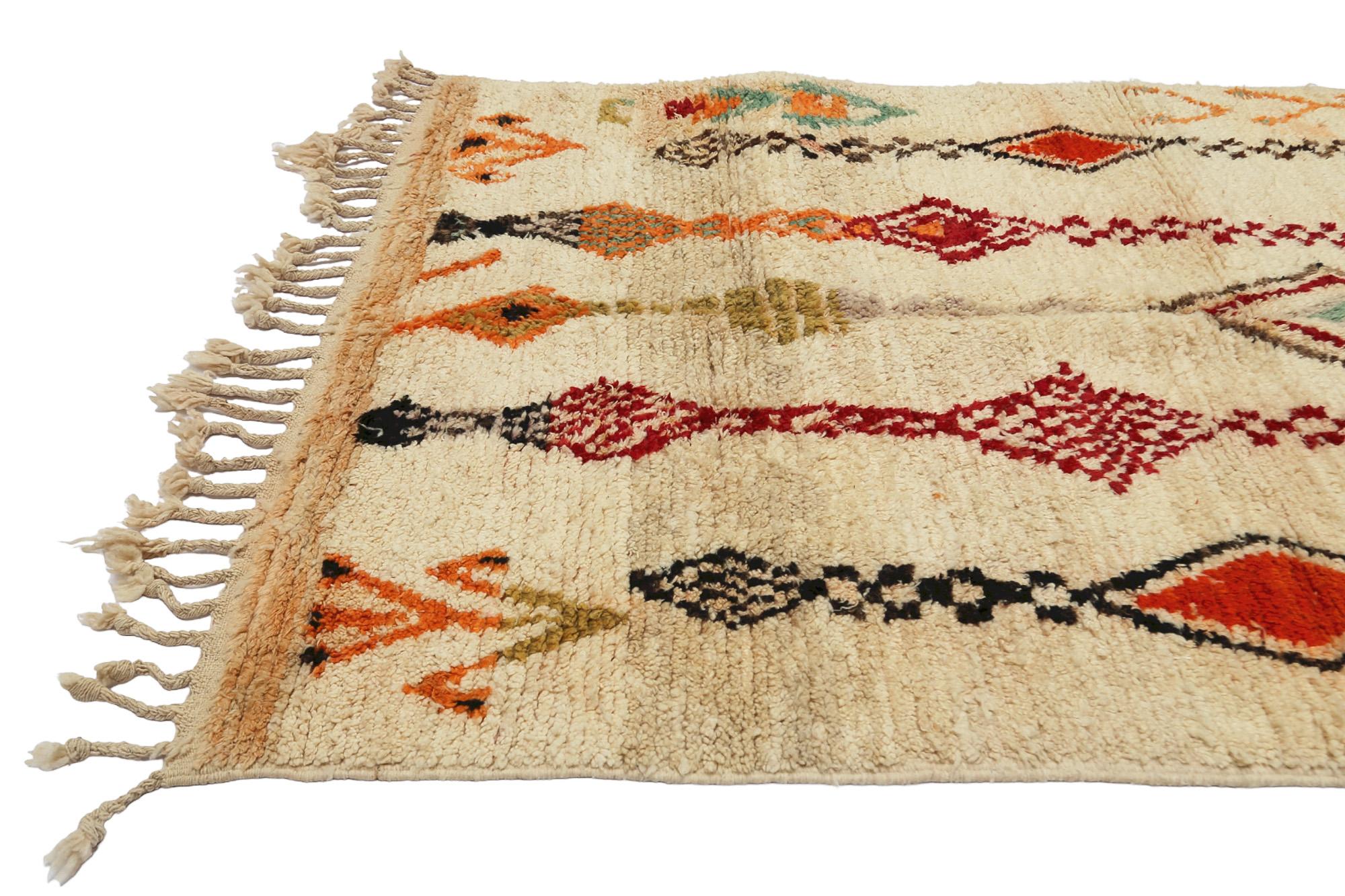 Moroccan Morrocan Bohemian Tribal Boujaad rug, Berber Shag Rug, In Stock For Sale