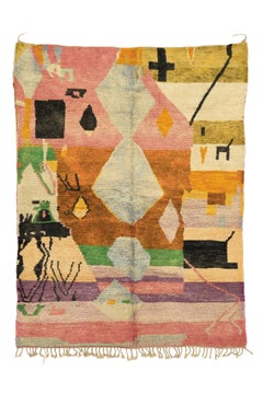 Morrocan Multicolored Boujaad rug / Tribal Berber Shag Rug, In Stock