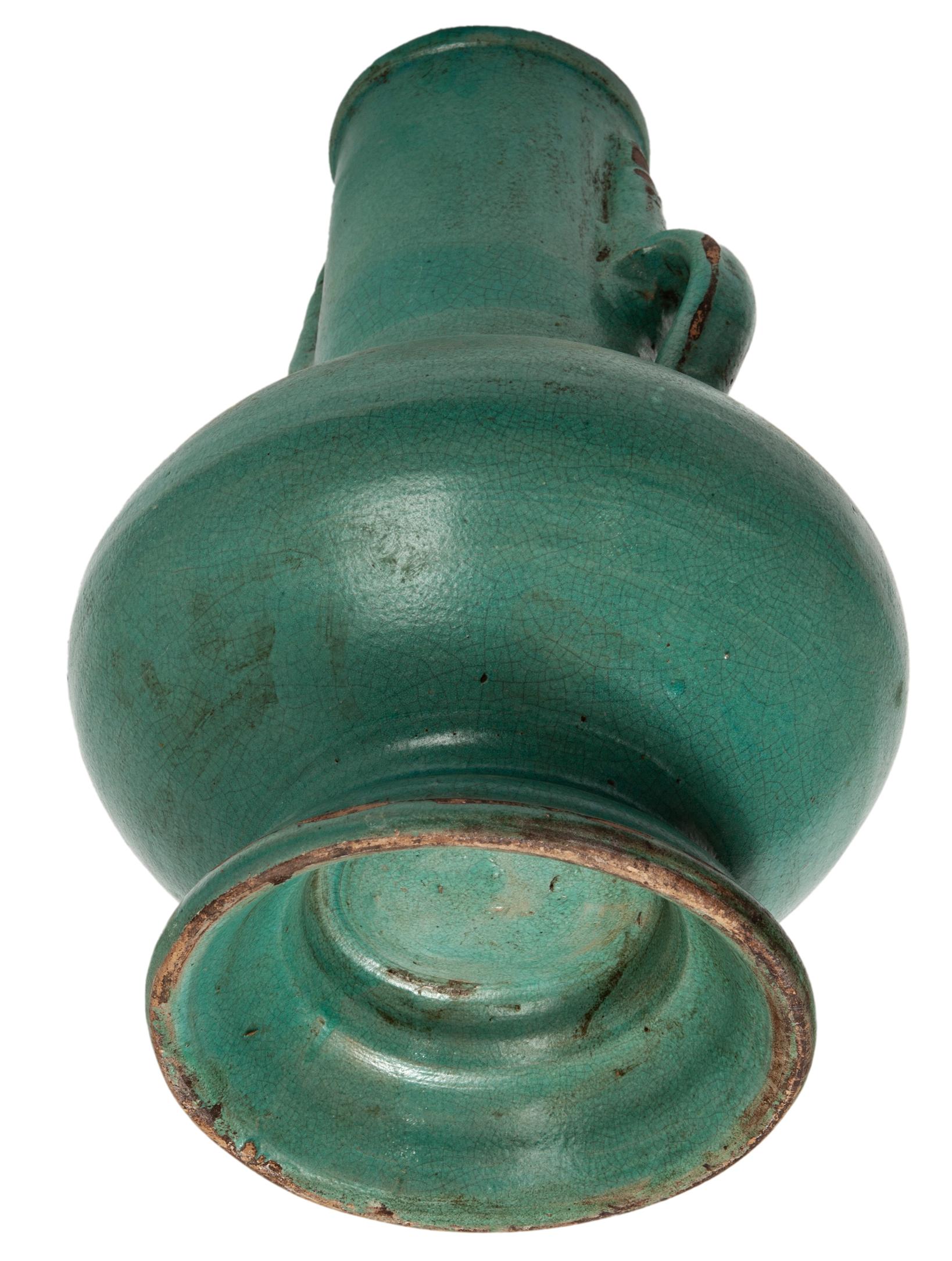 Morroccan Matte Green Ceramic Vase Pair 5