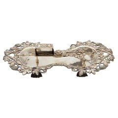 Plateau et ciseaux Morrões en argent avec reliefs