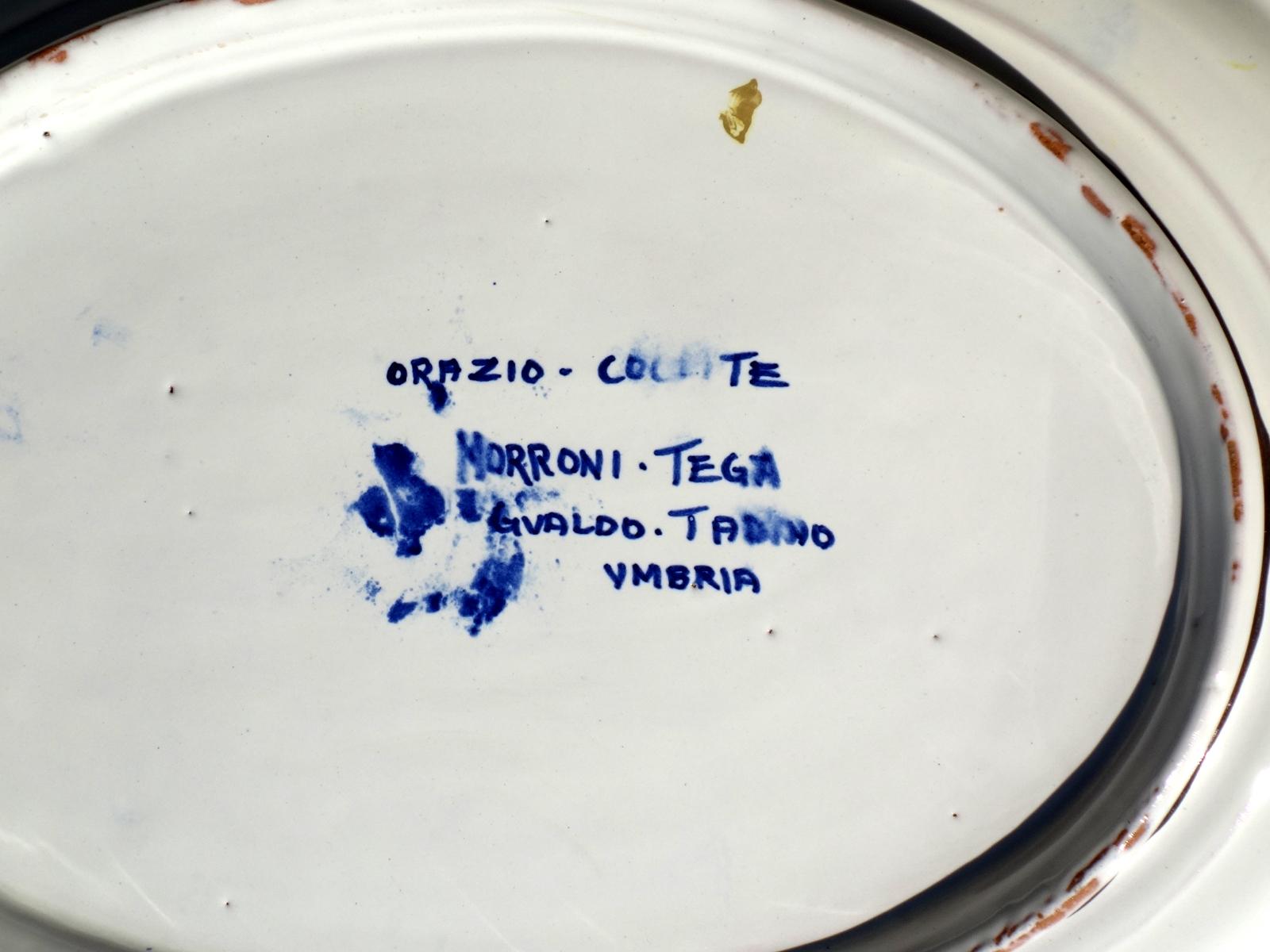 Morroni & Tega Gualdo Tadino Rinascimentale Coppia di piatti in maiolica italiana in vendita 5