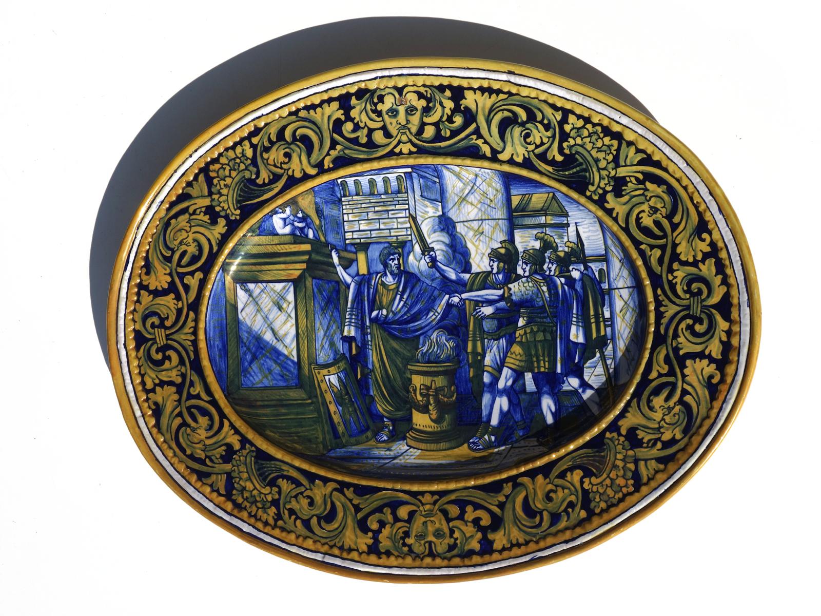 Pair of Majolica plates.
Rinascimental décor.
Perfect condition.