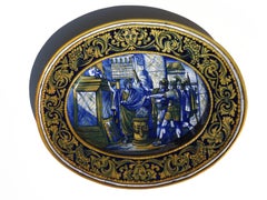 Morroni & Tega Gualdo Tadino Rinascimental Italian Majolica Pair of Plates
