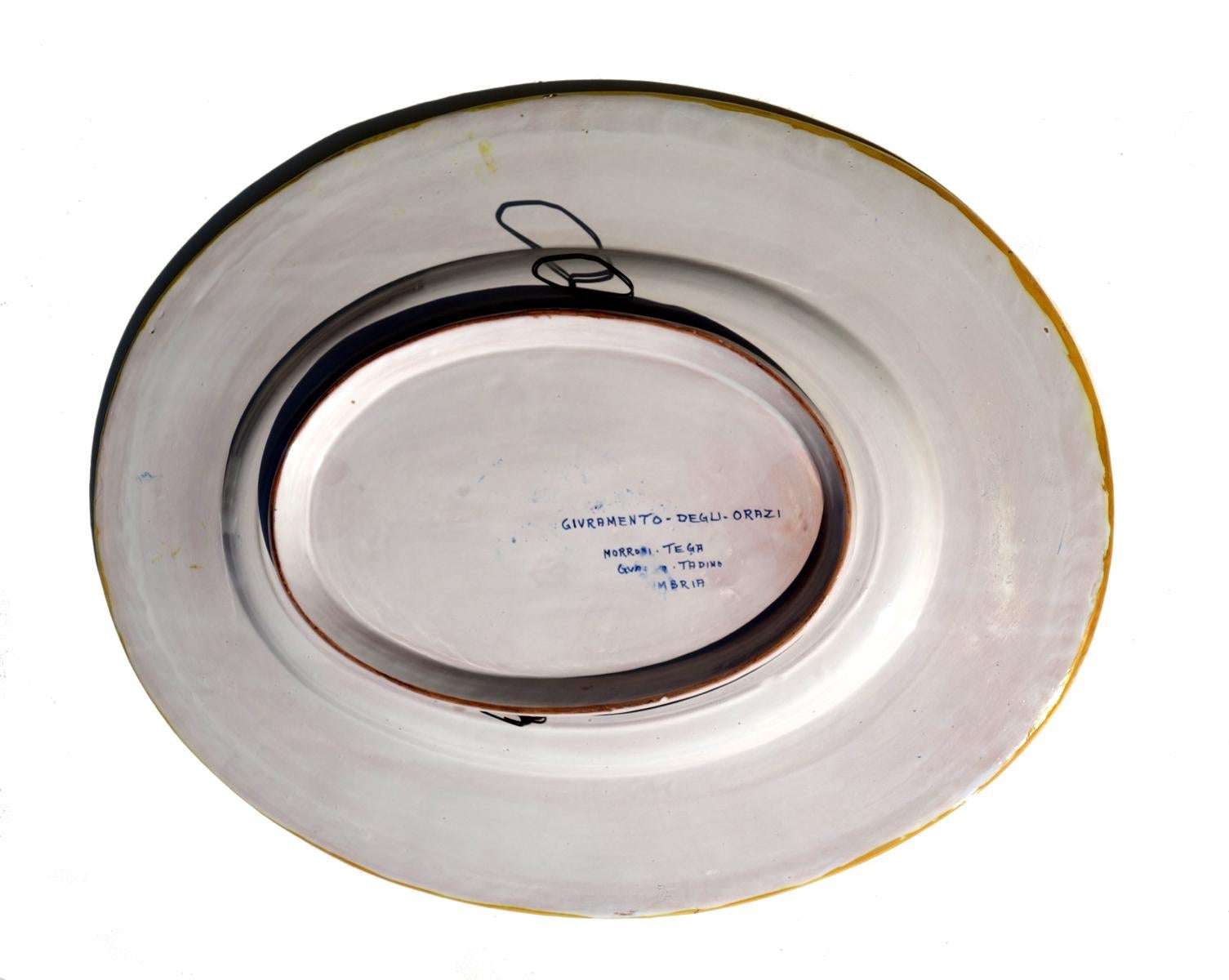 Morroni & Tega Gualdo Tadino Rinascimentale Coppia di piatti in maiolica italiana in vendita 2