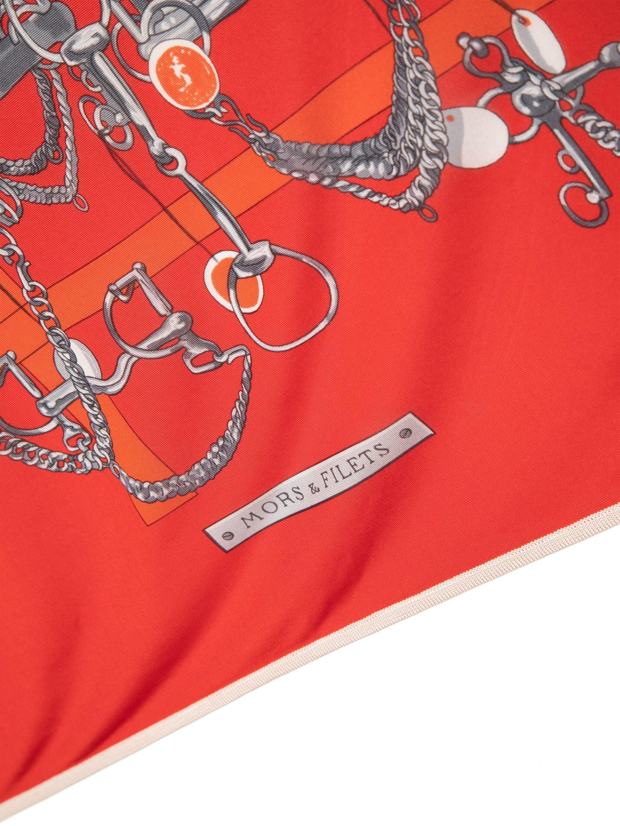 Red Mors et Filets silk scarf