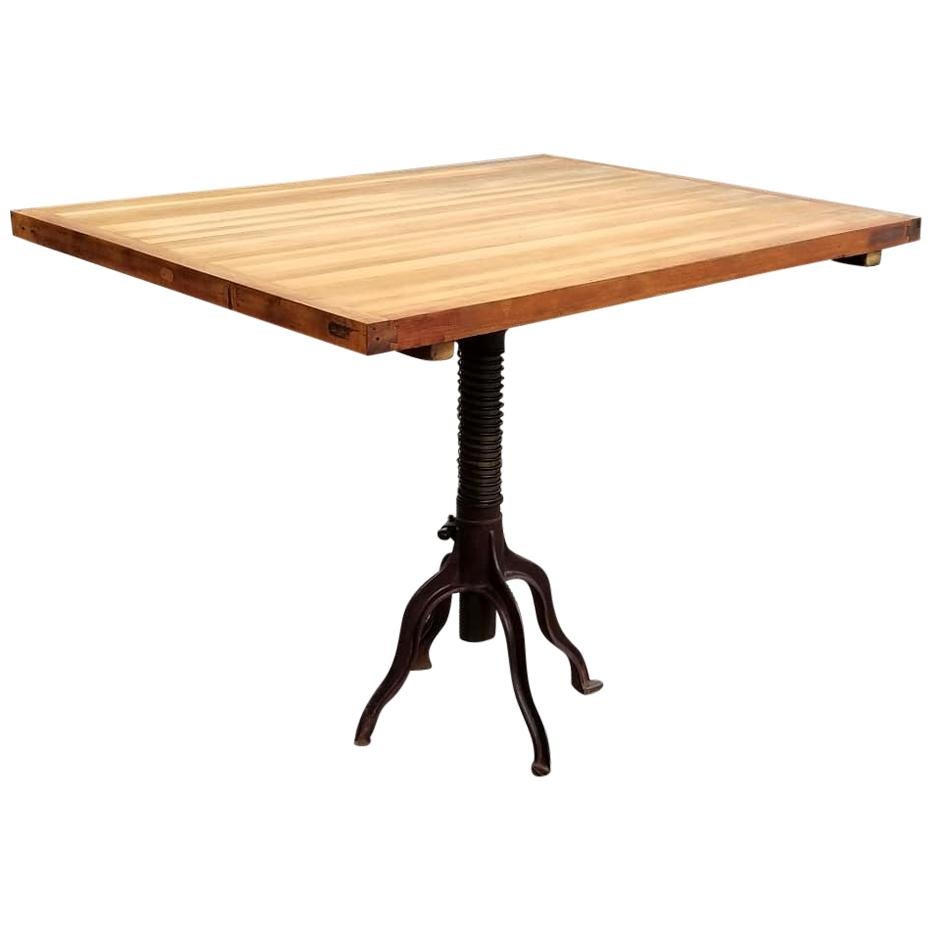 Morse Antique Drafting Table Industrial Table For Sale
