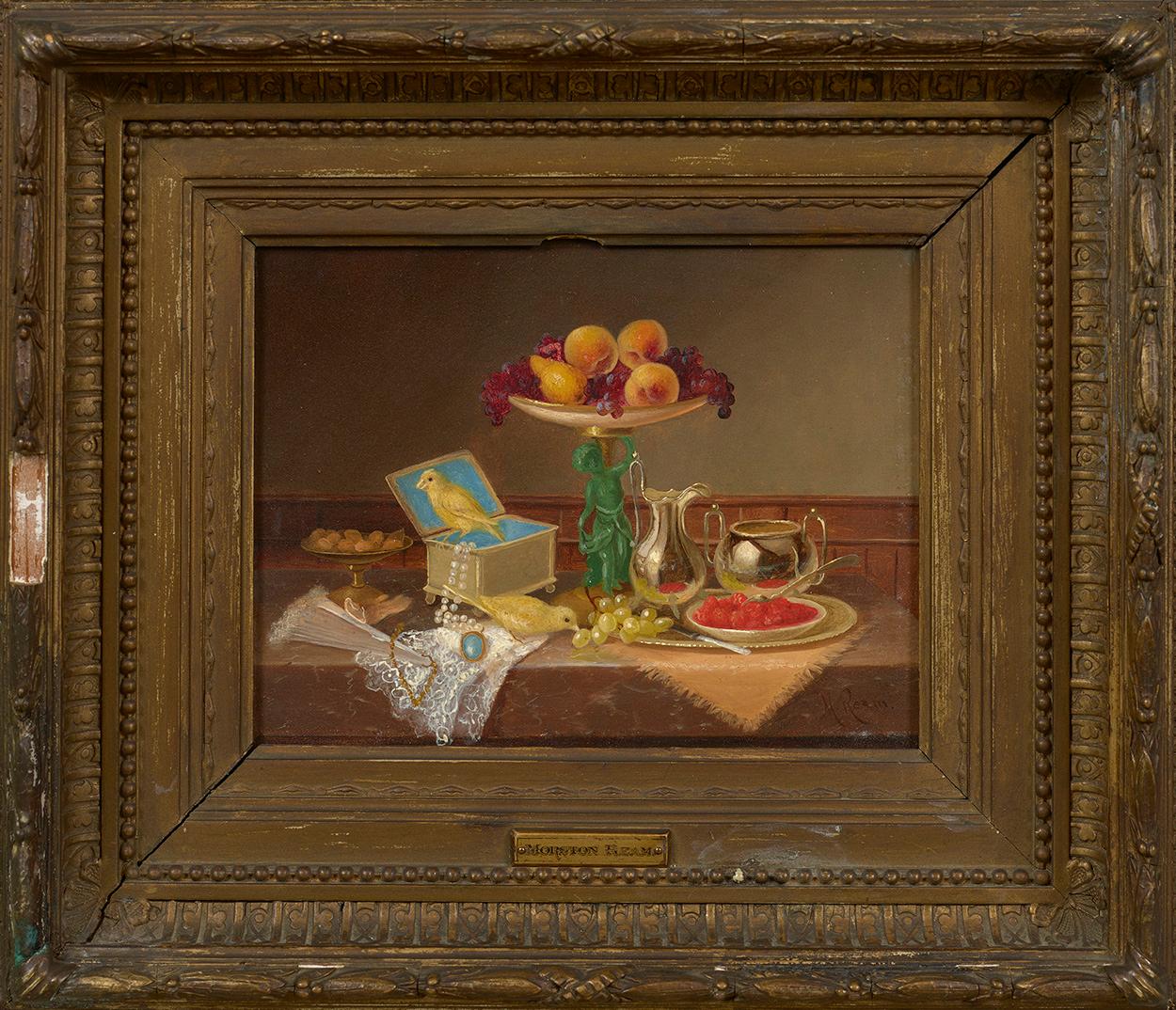 Stillleben mit Vogel – Painting von Morston Constantine Ream