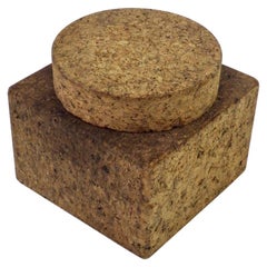 Mort N. Marton Natural Organic Portuguese Cork Ice Bucket with Milk Glass Insert