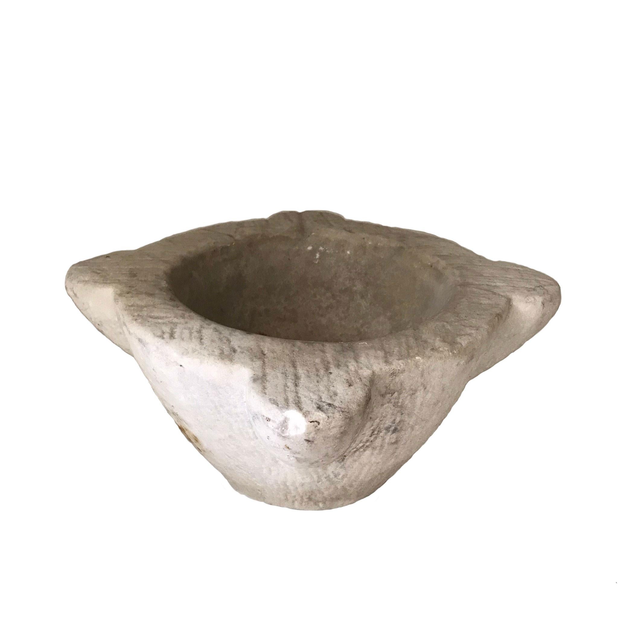 Mid-19th Century 19th Century French Carved Marble Mortar
