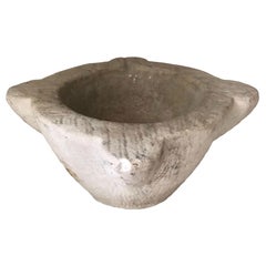 19th Century French Carved Marble Mortar