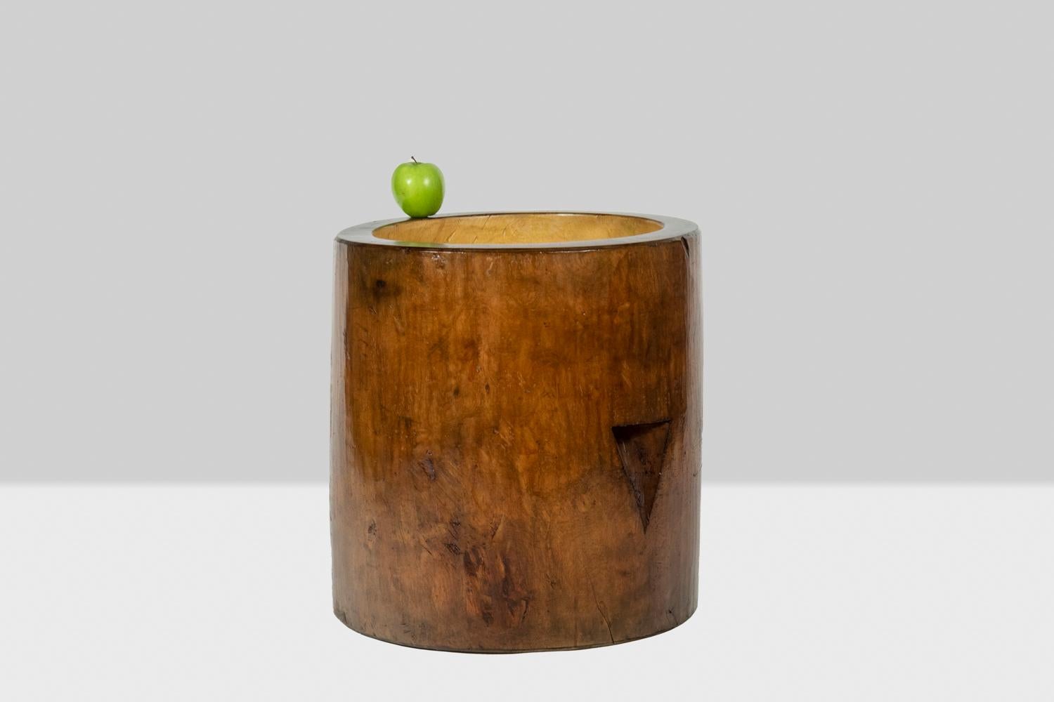 Fruitwood Mortar, or Empty-Pocket, in Fruit Wood, 1950s For Sale