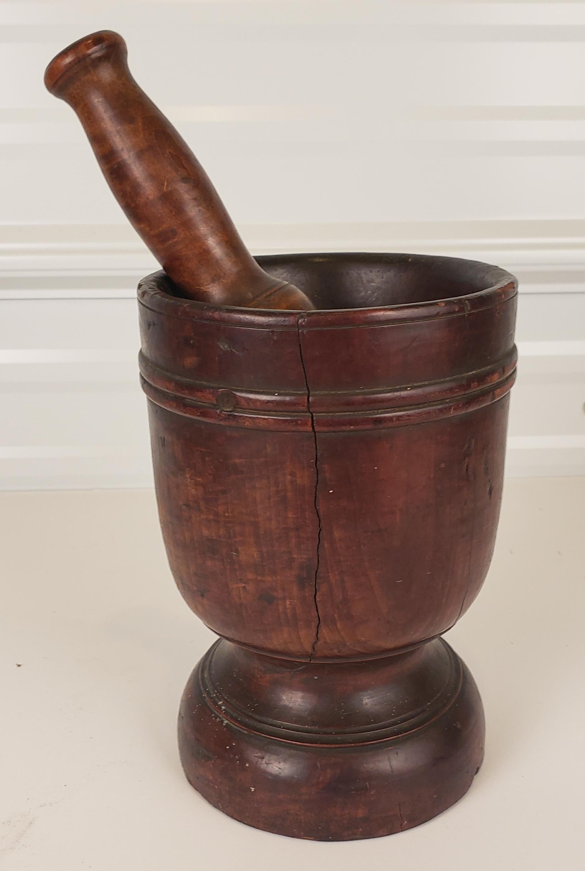 19th Century Mortar & Pestle with Original Surface  For Sale 3
