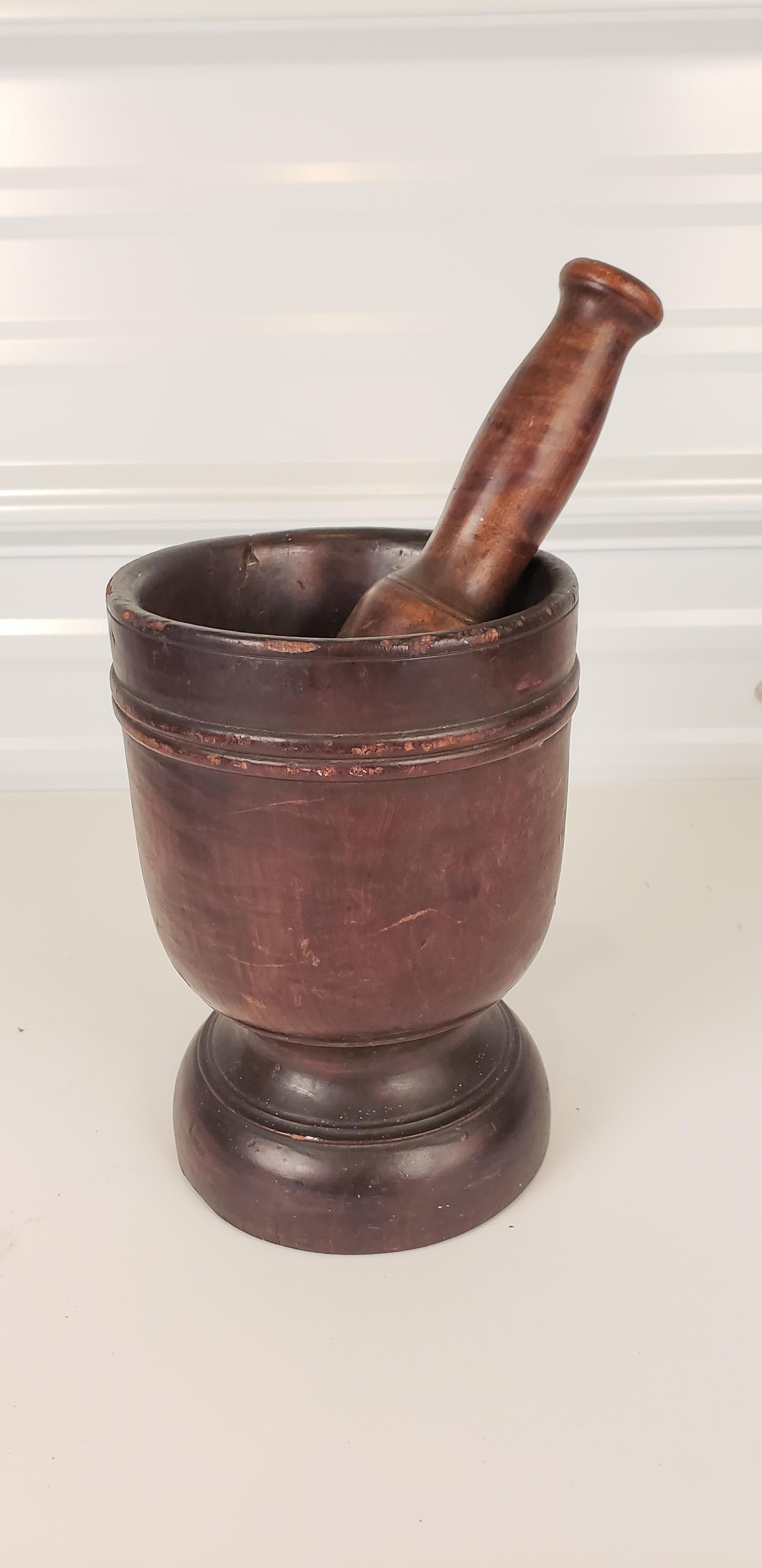 19th Century Mortar & Pestle with Original Surface  For Sale 4