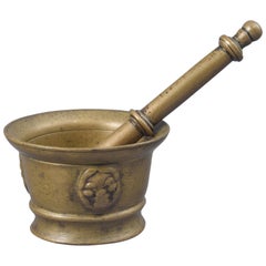 Mortar with Mace or Pestle, Bronze, 17th Century