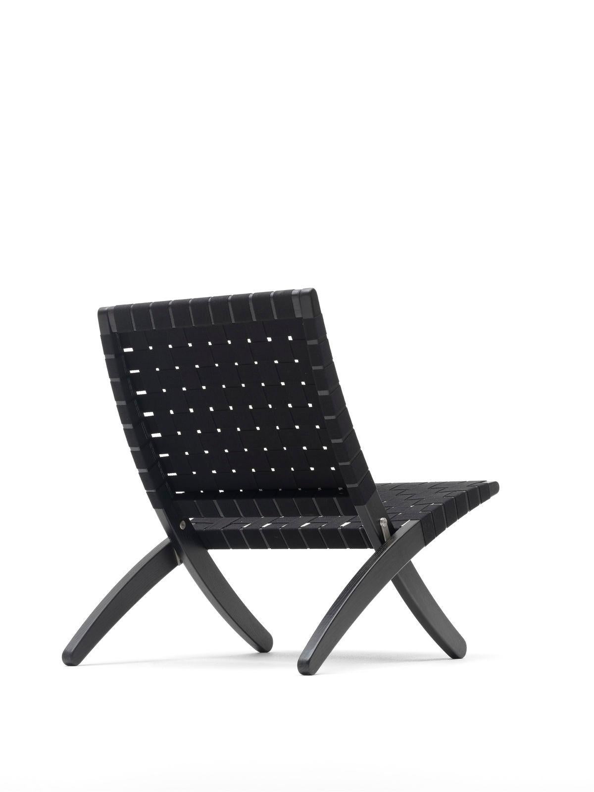 Morten Gøttler MG501 Silla Cuba Roble Negro Cinchas de algodón negro para Carl Hansen Moderno de mediados de siglo en venta