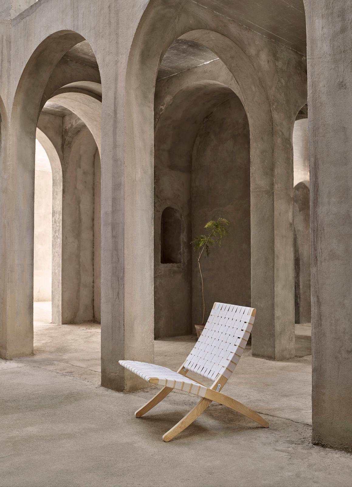 Silla Cuba Morten Gøttler MG501 Jabón de roble Tejido de algodón natural para Carl Hansen en Nuevo estado para la venta en New York, NY