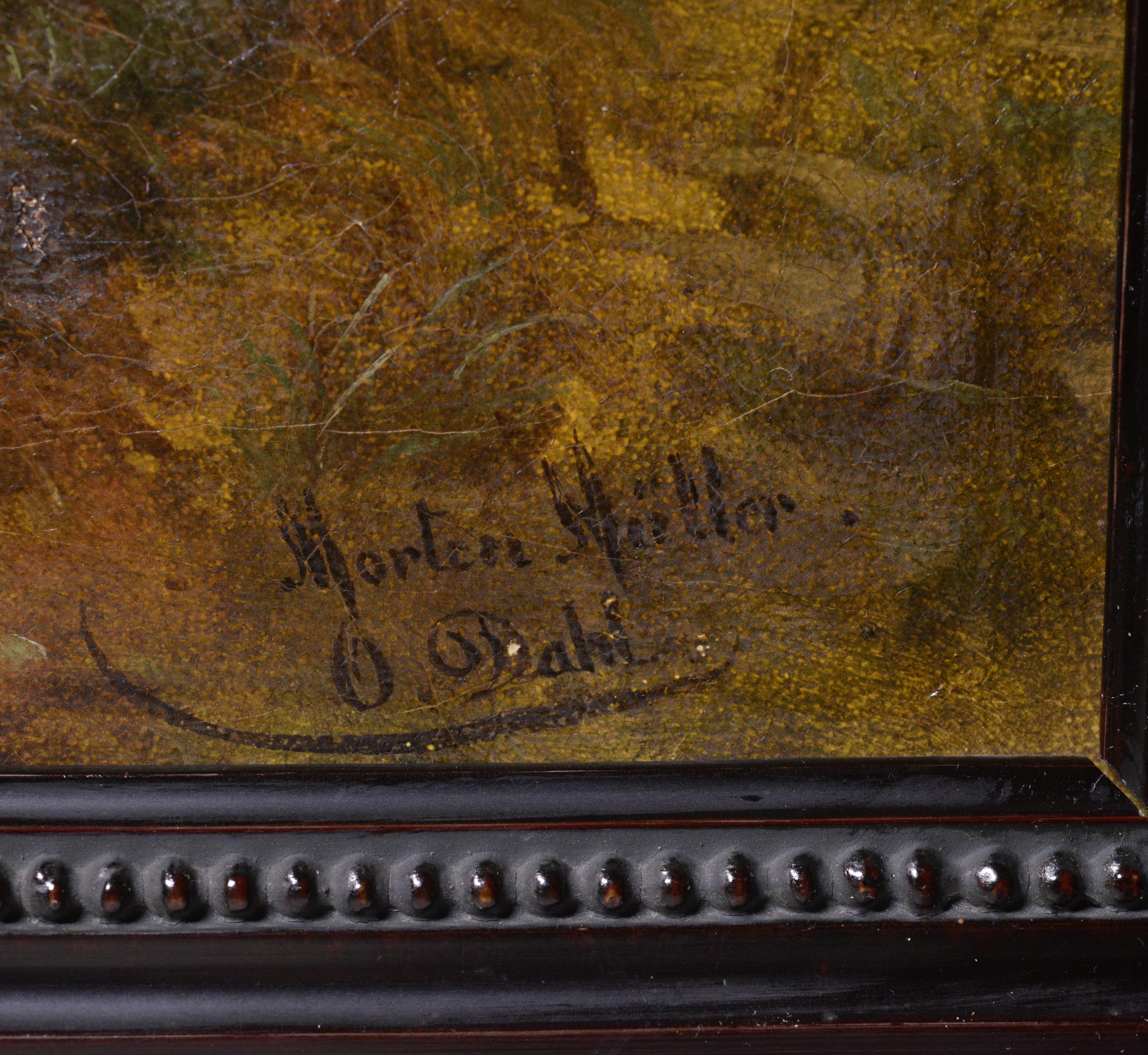 Windmühle und Hirtenjunge Landschaft Collaboration Zwei berühmte norwegische Artisten (Braun), Landscape Painting, von Morten Müller and Olaf Christopher Dahl