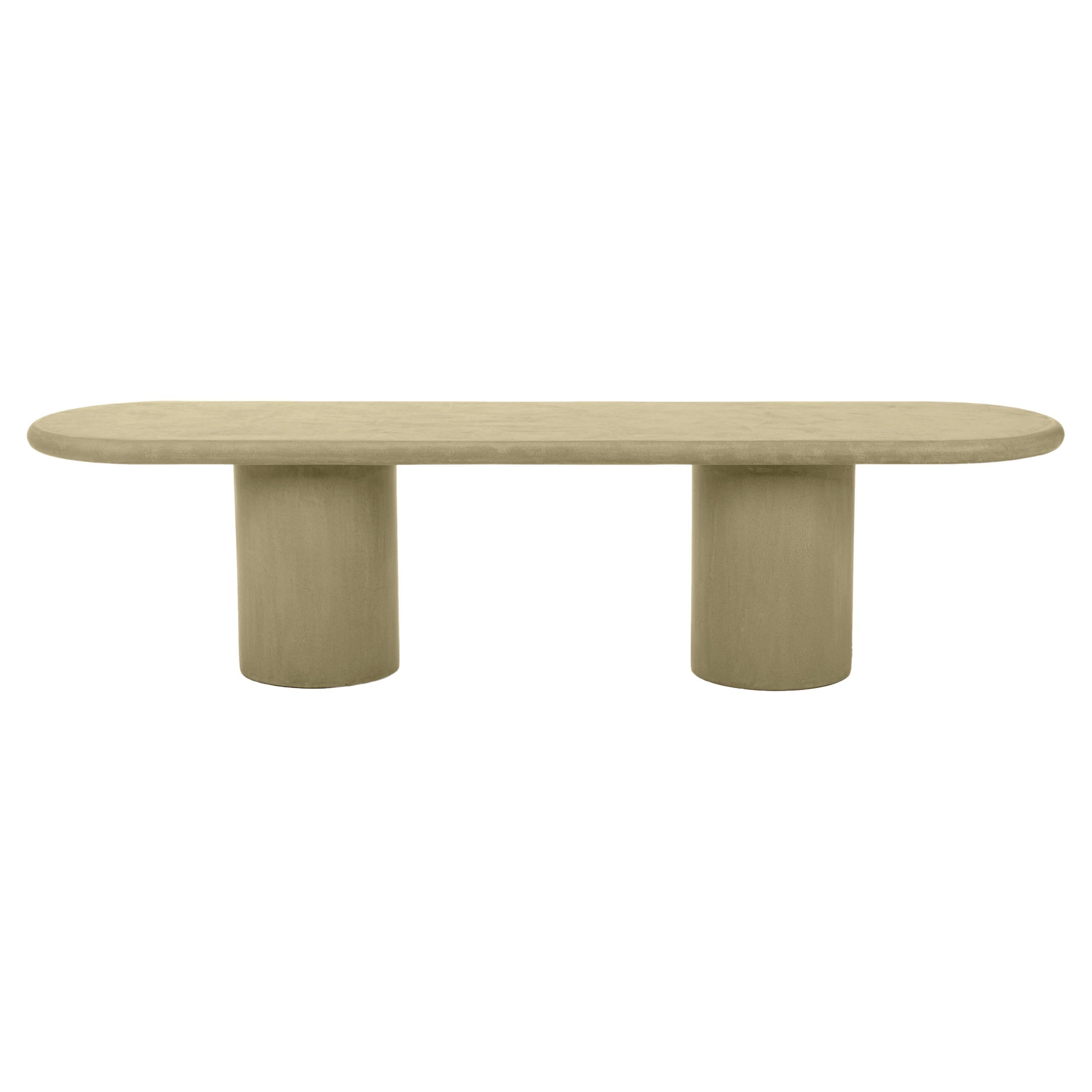 Contemporary Rounded Natural Plaster "Column" Bench 180cm by Isabelle Beaumont