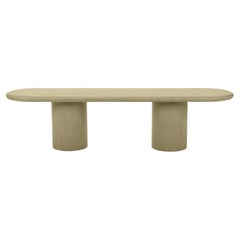 Contemporary Rounded Natural Plaster "Column" Bench 180cm by Isabelle Beaumont