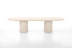 Contemporary Rounded Natural Plaster "Column" Bench 200cm by Isabelle Beaumont