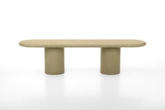 Contemporary Rounded Natural Plaster "Column" Bench 200cm by Isabelle Beaumont
