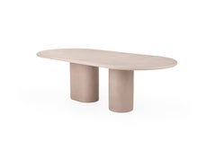 Contemporary Rounded Natural Plaster "Column" Table 280 cm by Isabelle Beaumont