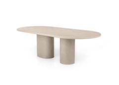 Table "colonne" contemporaine en plâtre naturel arrondi 300 cm par Isabelle Beaumont