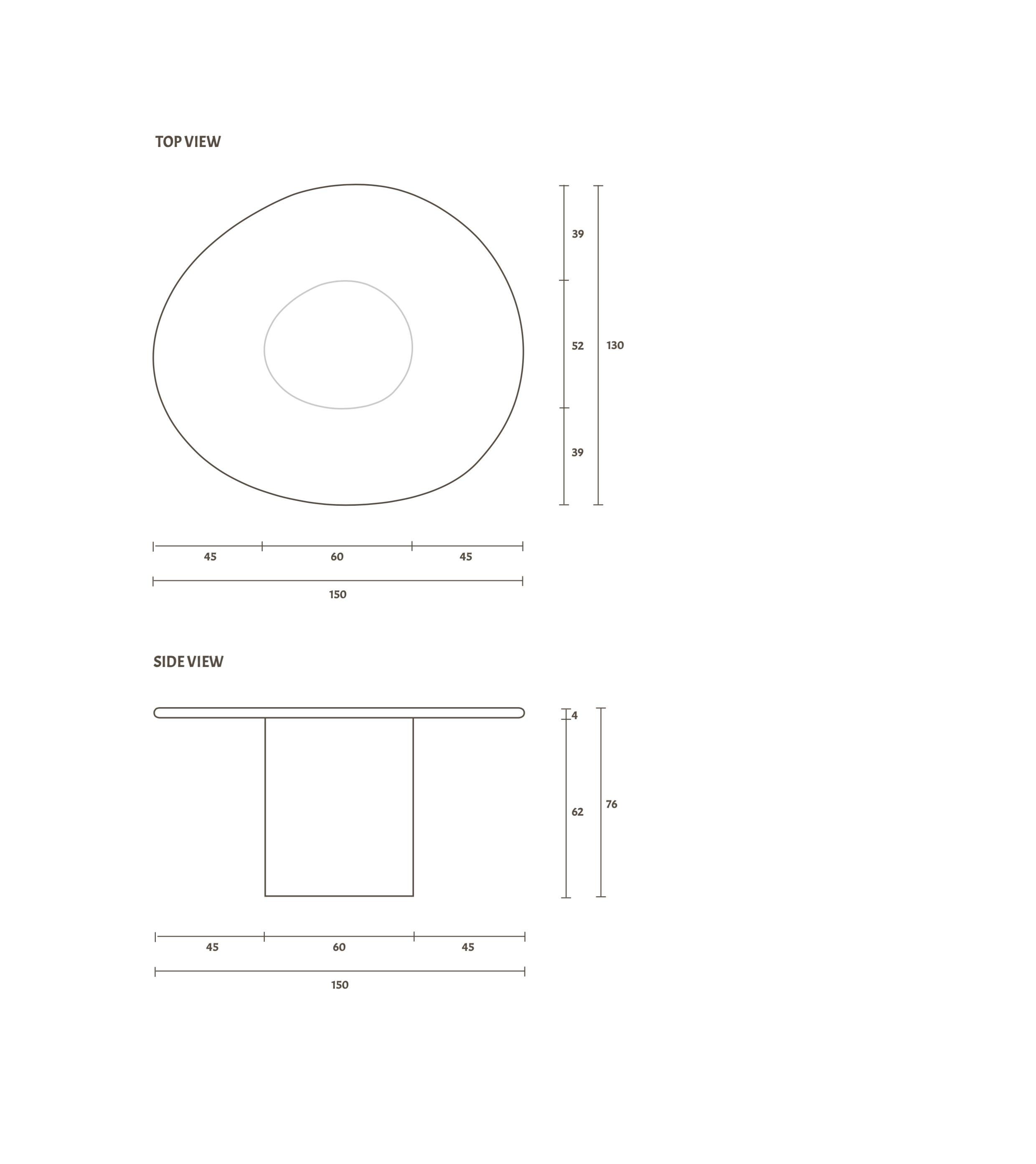 Organic Shaped Mortex Dining Table 