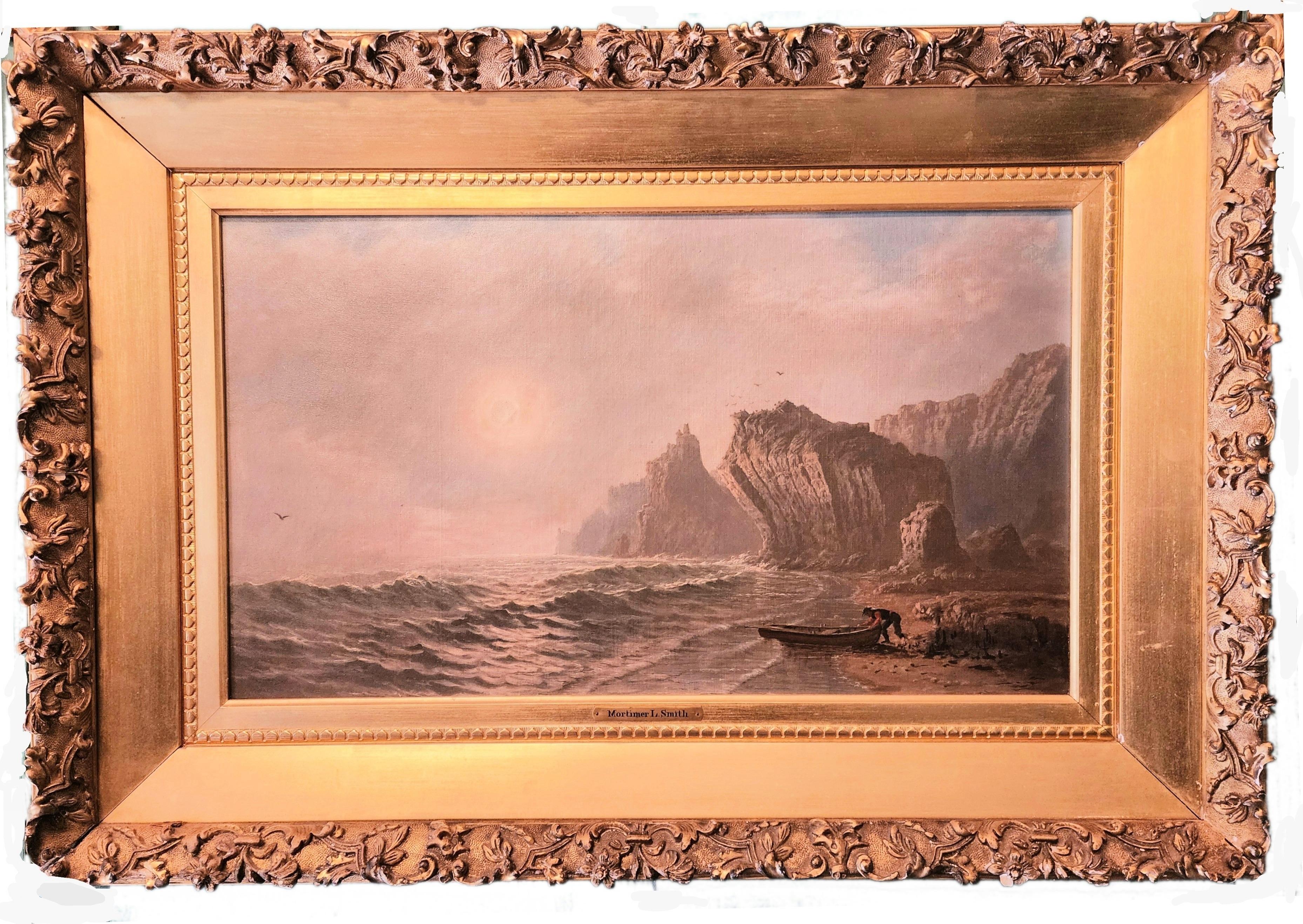 La baia al tramonto - Painting di Mortimear Smith